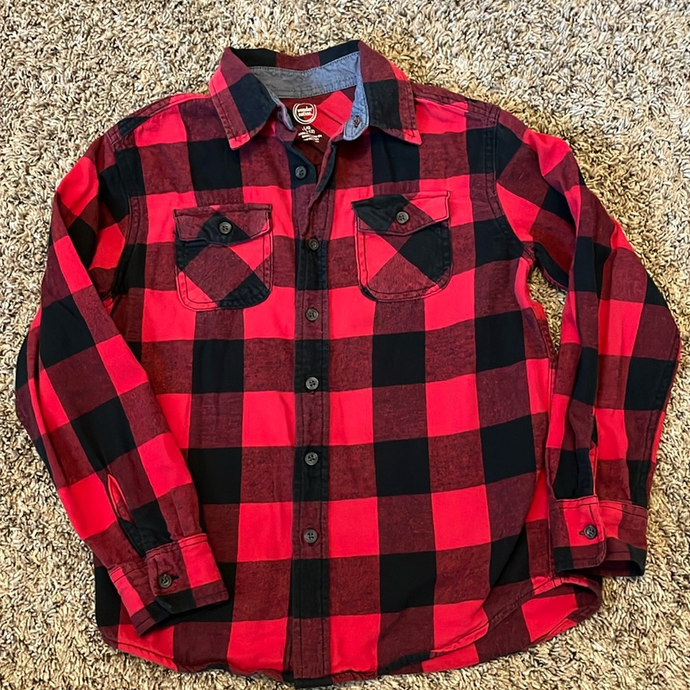 Check flannel long sleeve top
